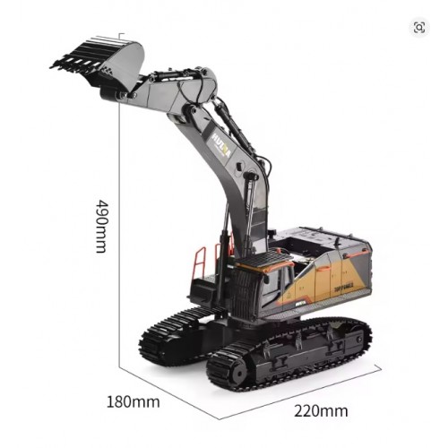 HUINA 1592 RC Excavator 1:14 Scale 22 Channels 2.4G Semi-Alloy